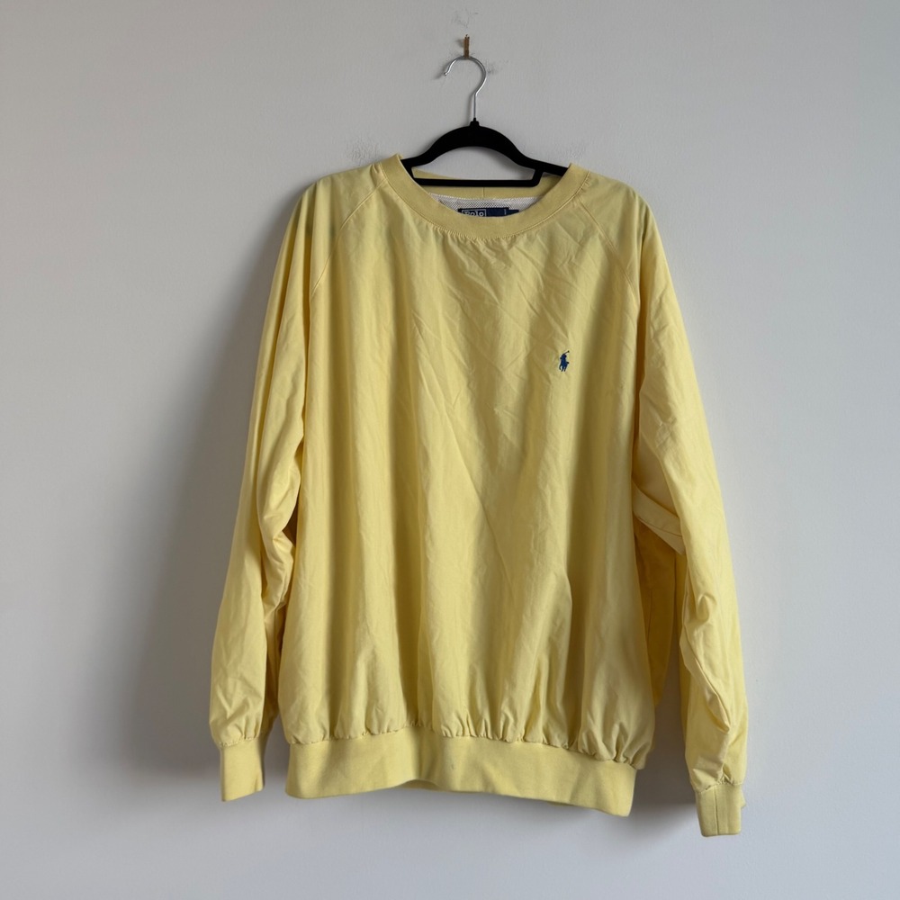 Vintage Polo Ralph Lauren Butter Yellow Nylon Pullover Size Large